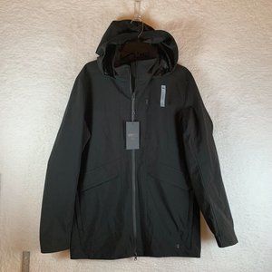VRST Rain Jacket Men's Small Black Polyester Hooded Full Zip‎ Windbreaker 7076